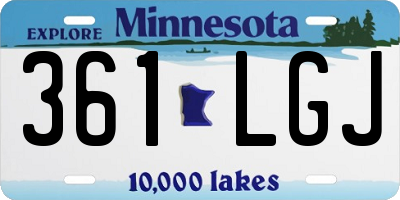MN license plate 361LGJ