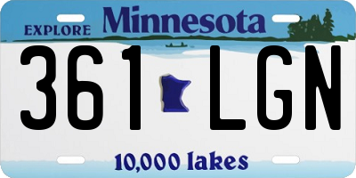 MN license plate 361LGN