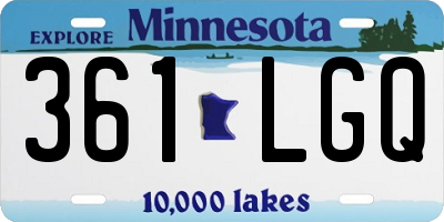MN license plate 361LGQ