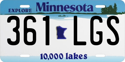 MN license plate 361LGS