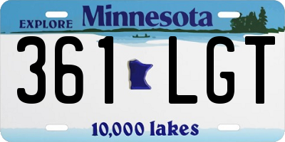 MN license plate 361LGT