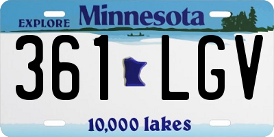 MN license plate 361LGV