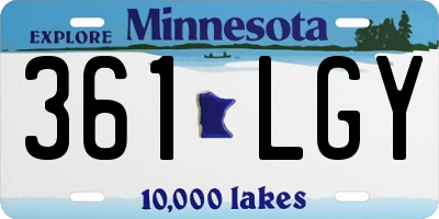 MN license plate 361LGY