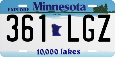 MN license plate 361LGZ