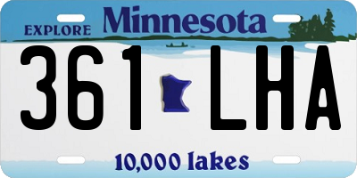 MN license plate 361LHA