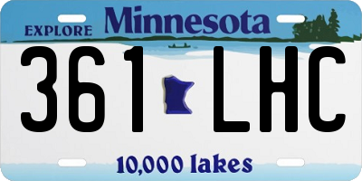 MN license plate 361LHC