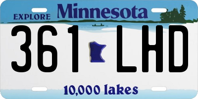MN license plate 361LHD