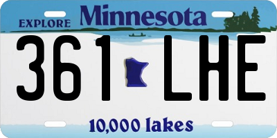 MN license plate 361LHE