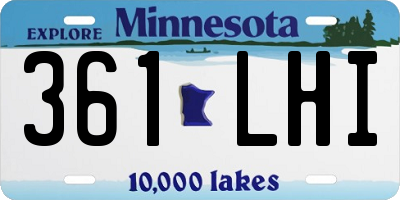 MN license plate 361LHI