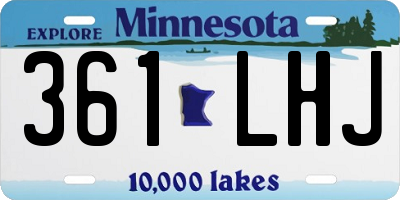 MN license plate 361LHJ