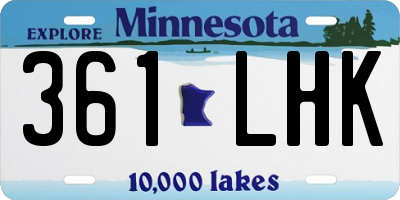 MN license plate 361LHK