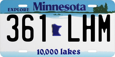 MN license plate 361LHM