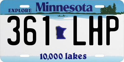MN license plate 361LHP