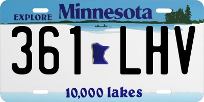 MN license plate 361LHV