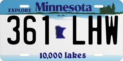 MN license plate 361LHW