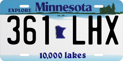 MN license plate 361LHX