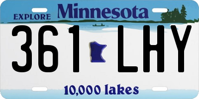 MN license plate 361LHY