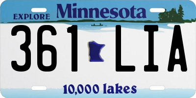 MN license plate 361LIA