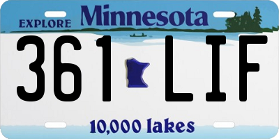 MN license plate 361LIF