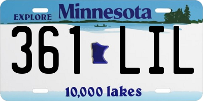 MN license plate 361LIL