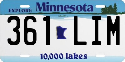 MN license plate 361LIM
