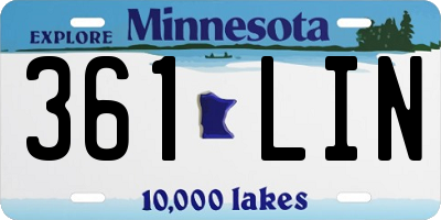 MN license plate 361LIN