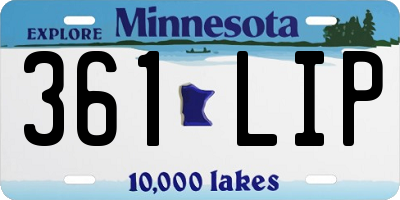 MN license plate 361LIP