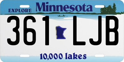 MN license plate 361LJB