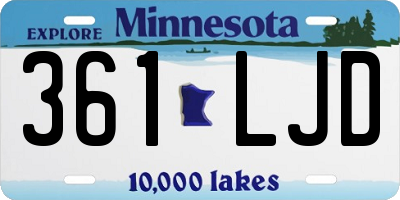 MN license plate 361LJD