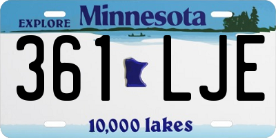 MN license plate 361LJE