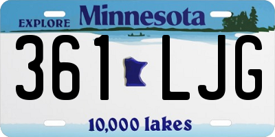 MN license plate 361LJG