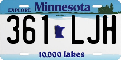 MN license plate 361LJH