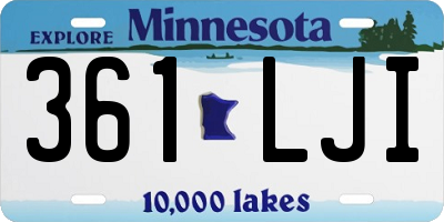 MN license plate 361LJI