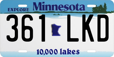 MN license plate 361LKD