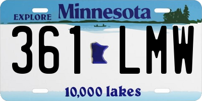 MN license plate 361LMW