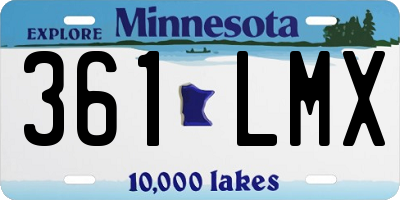 MN license plate 361LMX