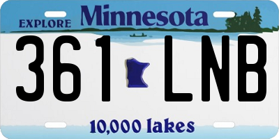 MN license plate 361LNB