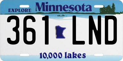 MN license plate 361LND