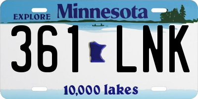 MN license plate 361LNK