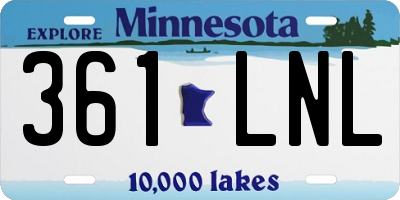 MN license plate 361LNL
