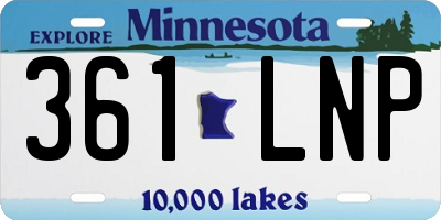 MN license plate 361LNP