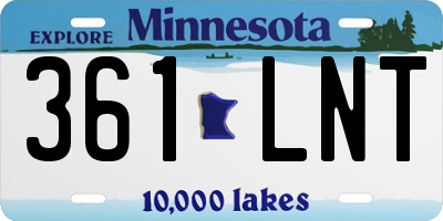 MN license plate 361LNT