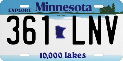 MN license plate 361LNV