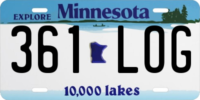 MN license plate 361LOG