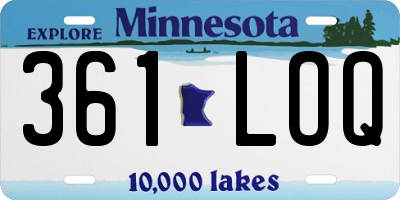 MN license plate 361LOQ