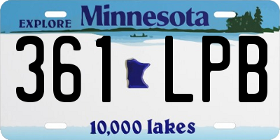 MN license plate 361LPB