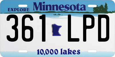 MN license plate 361LPD