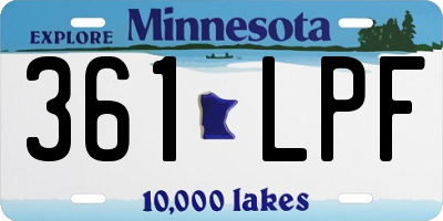 MN license plate 361LPF