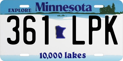 MN license plate 361LPK