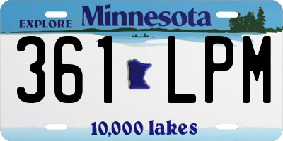 MN license plate 361LPM